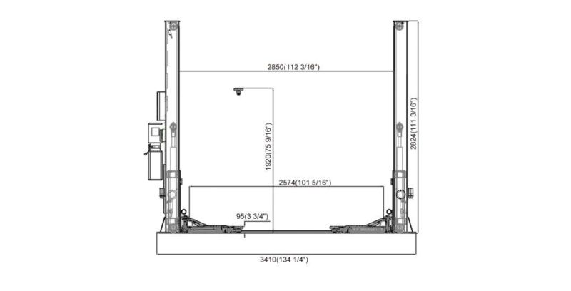 on-7224/4.5 Floorplate 2 Post Lifts -Two Side Manual Release