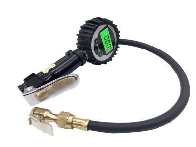 Digital Inflator Tire Pressure Gauges with Large Bore Clip-on Air Chuck