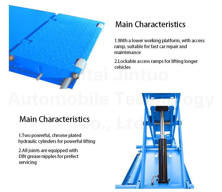 Best Sale Jintuo Portable MID Rise Scissor Lift Machine Jt-3000ms / Car Lift Use for Home Garage