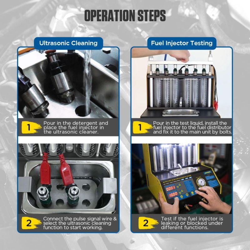 Autool CT200 Ultrasonic Fuel Injector Cleaner & Tester Support 110V/220V with English Panel & Fsi Hpi Gdi Injector