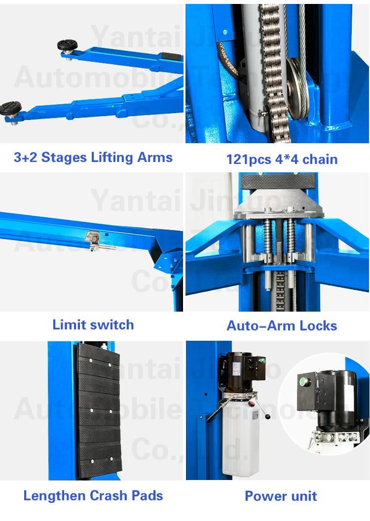 CE Certified 2 Post Lift Hydraulic for Accident Vehicle