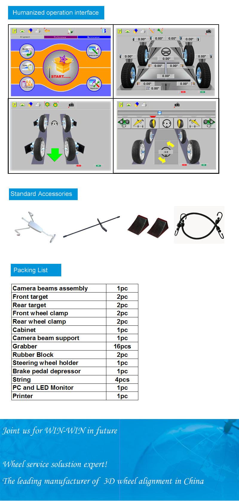 High Quality of 3D 4 Wheel Alignment Machine