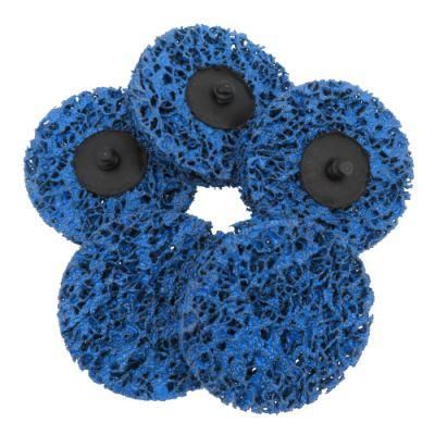 3&quot; 75mm Quick Change Roll Lock Blue Fiber Drywall Glass Sanding Discs for Paint Rust Removal