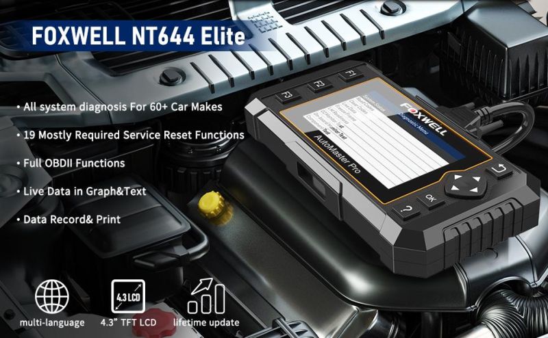 Foxwell Nt644 Elite OBD2 Workshop Car Diagnostic Tool Professional DPF Epb Oil Reset Automotive Scanner Full System