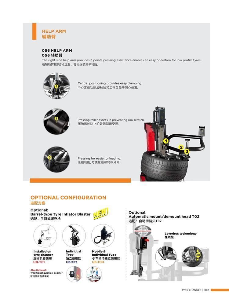 Unite Tyre Changer U-6656 Full Automatic Tilting Type Tire Changer Without Help Arm for Workshop and Garage