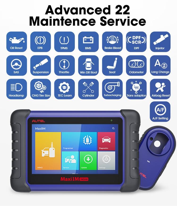 Autel Im508 Full System Diagnostics Scanner with Powerful Combination of Key Programming Advanced Maintenance Services for All Cars Smart Model IMMO, OE-Level