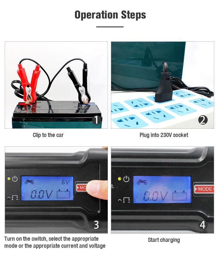 High Quality Intelligent Automatic 12V 4AMP Car Battery Charge Charger