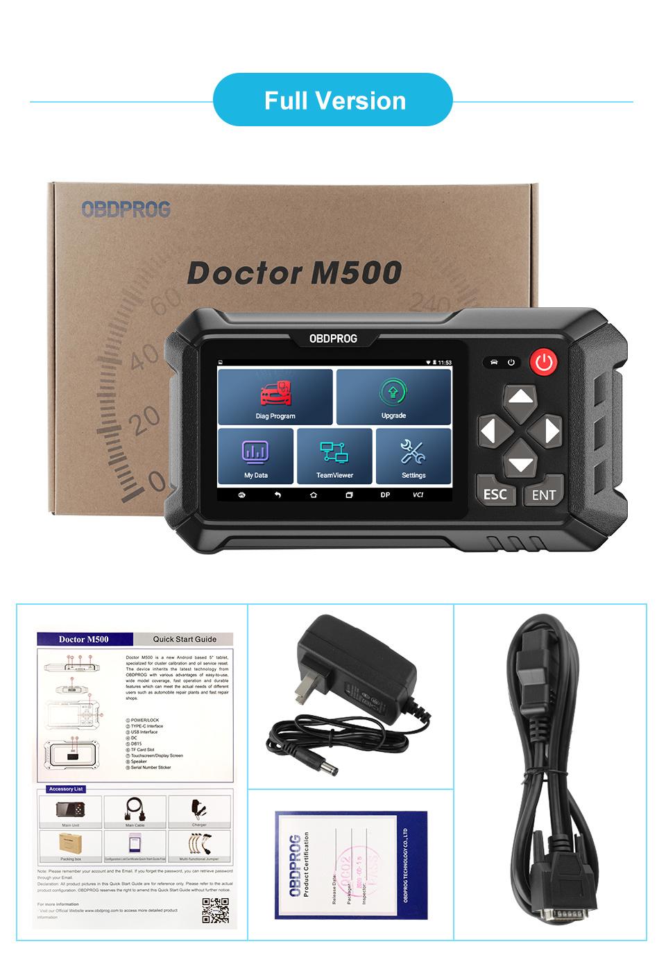 Obdprog M500 Car Cluster Calibration Tools OBD2 Diagnose Oil Reset Instrument Adjustment Tool Code Reader Automotive Scanner
