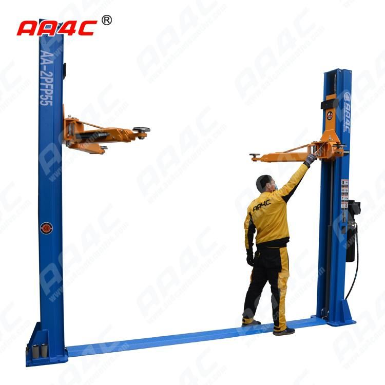 AA4c 12000lbs 5.5t Hydraulic Dual Sides Manual Unlock 2 Poles Vehicle Elevators AA-2pfp55