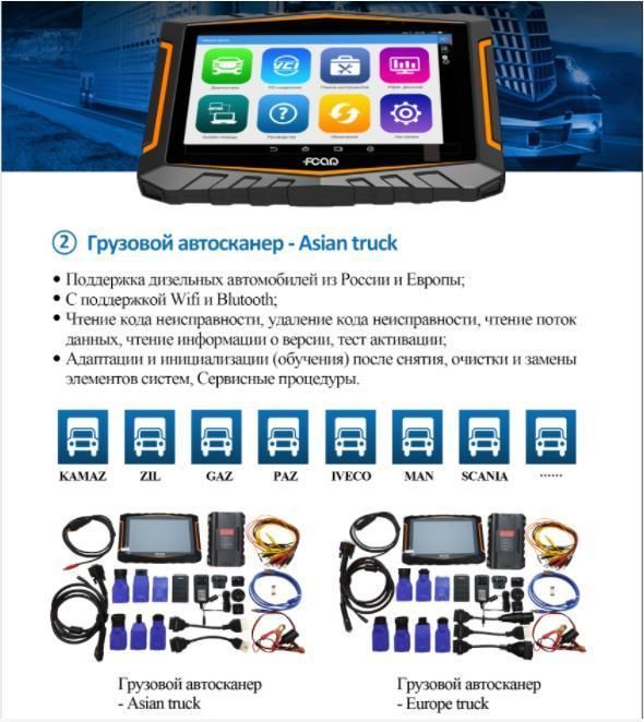 Fcar F508r Heavy Duty Diagnostic Tool OBD2 Scanner F508r 24V Truck Code Reader Tool Asian Version