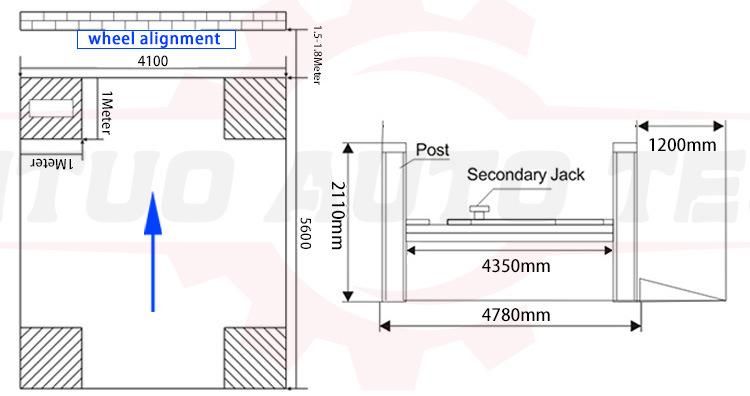 Jintuo Tire Repair Shop Wheel Alignment with Car Lift