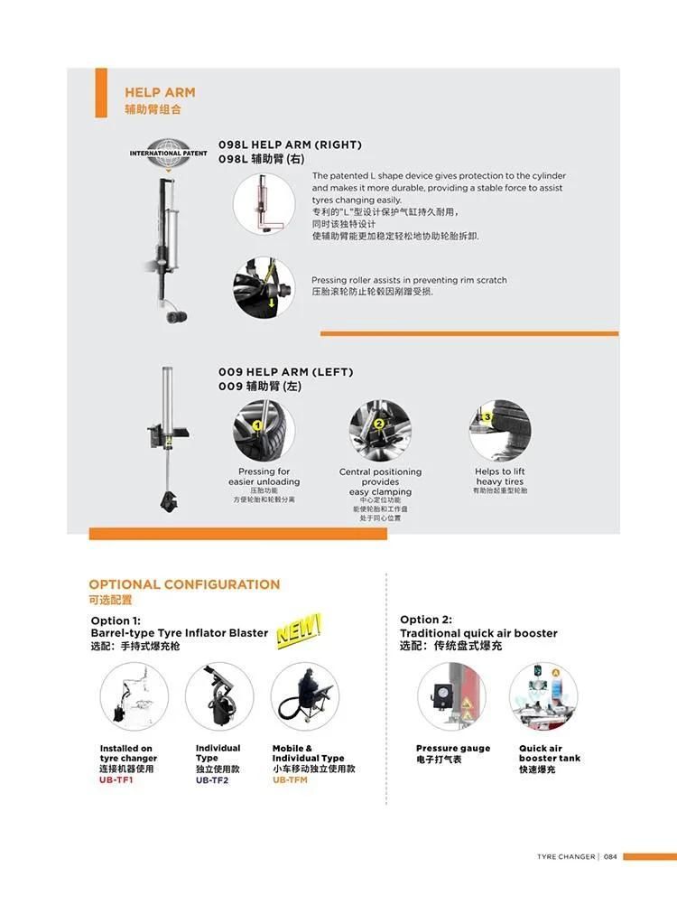 Unite Hot Selling Tire Changer Automotive Equipment with 098L Right Help Arm Tyre Changer Machine U-6691