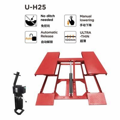 Car Scissor Lift 2.5 T Capacity U-H25 Small Pantograph Platform Scissor Lift Portable Vehicle Lift for Automotive Service