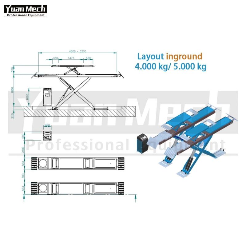 Auto Garage Equipment Scissor Car Lift 3.5t with CE