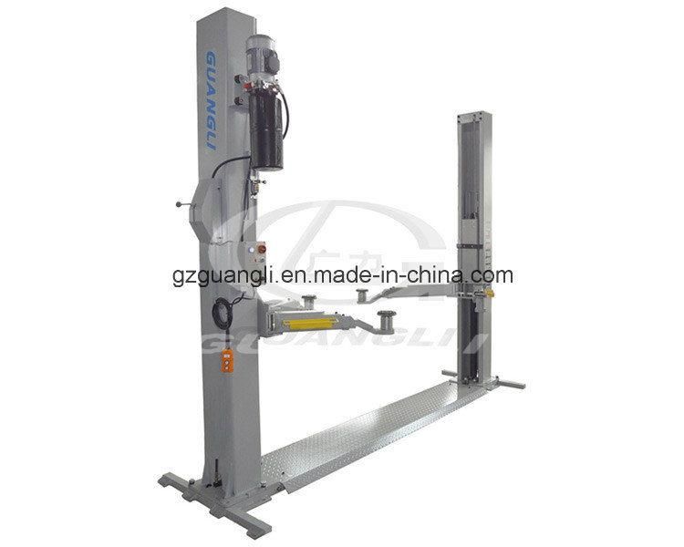 Automobile Service Station Tools Guangli Manufacturer Hydraulic Two Post Car Lift with Floor Plate