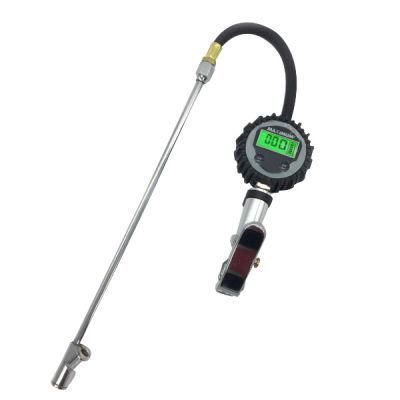 Heavy Duty Digital Tire Inflator Gauge with Clip-on Air Chuck