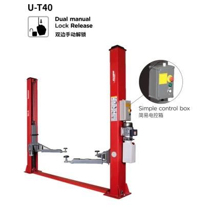 U-T40 4ton Two Post Lift Floor Type Double Column Lift 2 Post Base Plate Car Lift