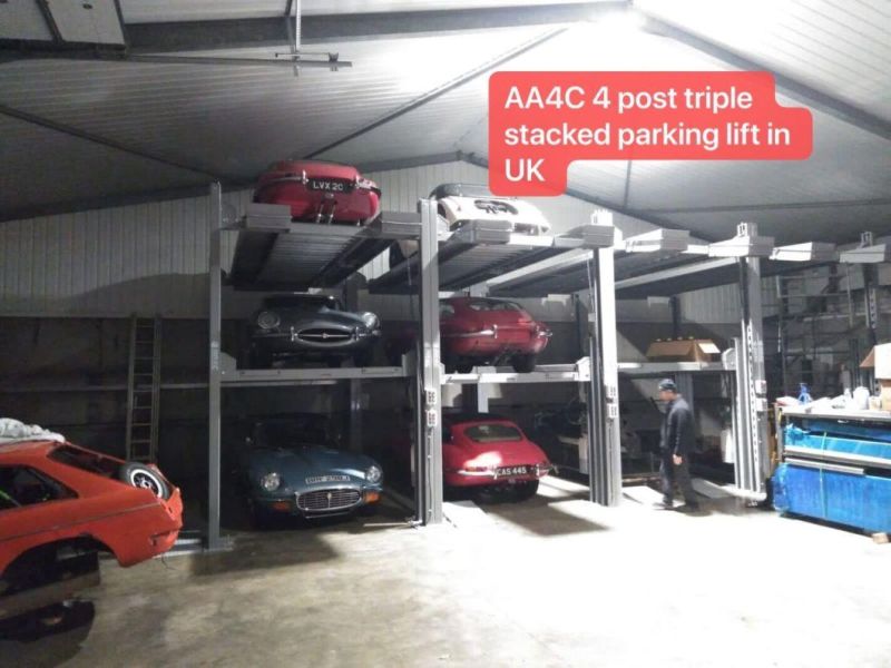 AA4c 4 Post Triple Stacker Car Parking Lift Car Elevator High Rise 4 Post Parking Lift AA-Pep54/3500
