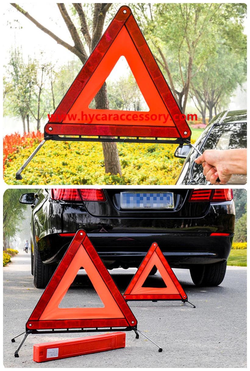 CE Certification Wholesale Warning Sign Road Safety Emergency Reflective Folded Foldable Reflective Auto Car Warning Triangle for Traffic Safety