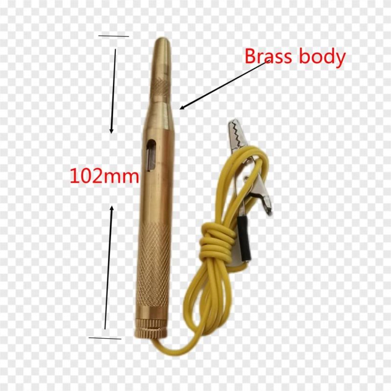 6-24V Auto Metal Car Tester for Test Light Sockets, Broken Wires, Fuse, Live Wires Pin Type Copper Body