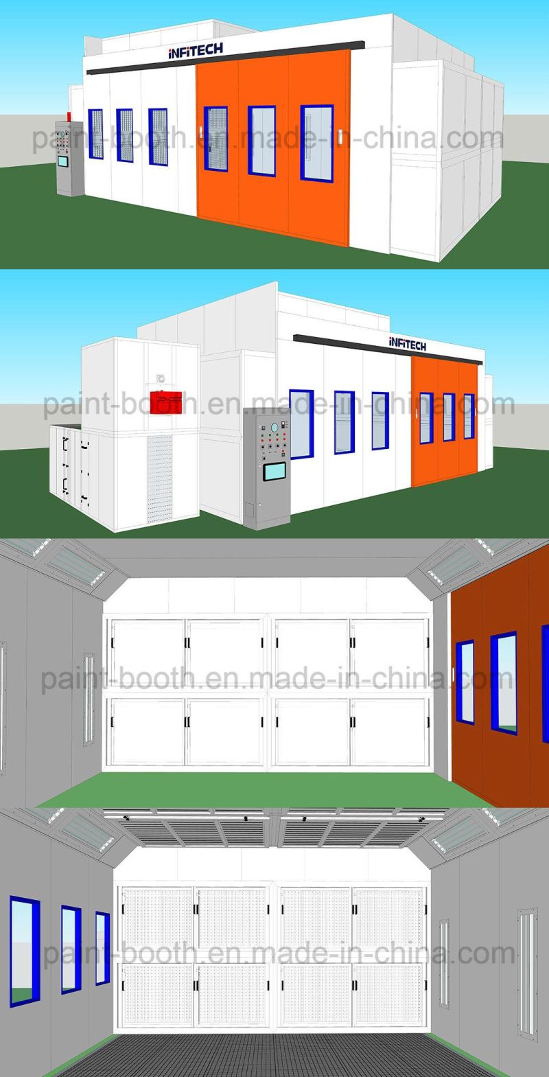 Infitech Ce Certified Customized Industrial Paint Booth