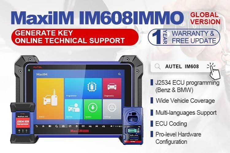 Autel Universal Auto Key Maxisy Im608 Key Programmer Vehicle Diagnostic Machine for All Cars Escanner Auro Otoys Im100 Imm ECU Reset Adaptation Refresh Coding