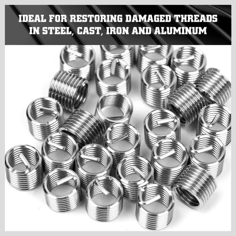 Vt01078 CE 131PC Metric Thread Repair Tool Kit HSS Drill Bits Taps Threaded Inserts Installation Tool and Tang Break-off Tool Set for Repairing M5 M6 M8 M10 M12