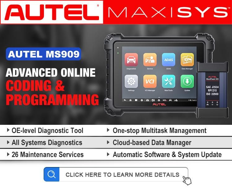 Autel Maxisys Ms909 Car Diagnostic Scanner Bi-Directional Dual WiFi Diagnostic Tool and Maxiflash Vci ECU Coding Advanced Ms908p & Elite