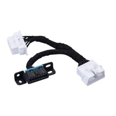 Flannelette Winding OBD2 Male to Female Y Cable Extension Cable