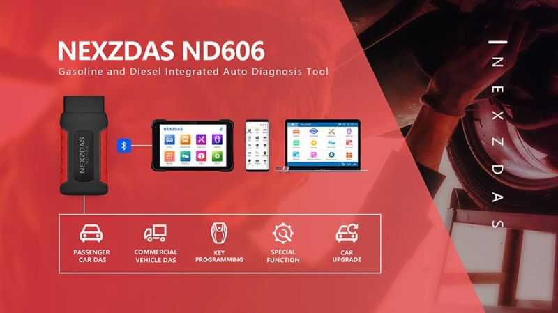 Humzor Nexzdas ND606 Lite Support Diagnostic+Special Functions+Key Programming for Both 12V/24V Cars and Heavy Duty Trucks
