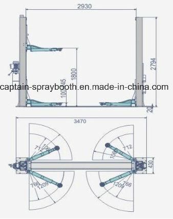 Double Sides Manual Release 2-Post Car Lift