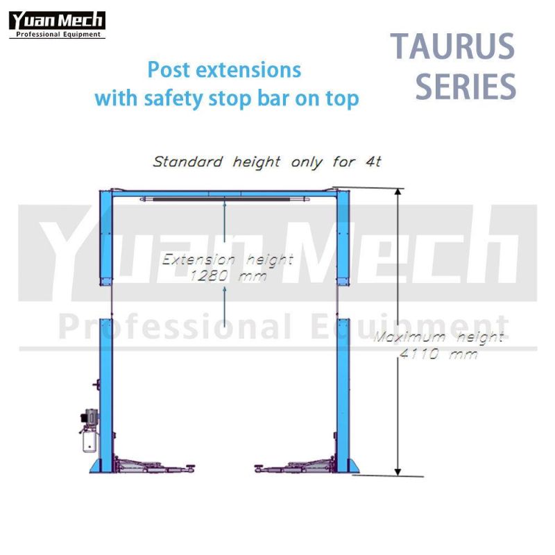 Yuanmech T4033mm Italy Design Patent High Quality Two Post Car Lift Top Connection