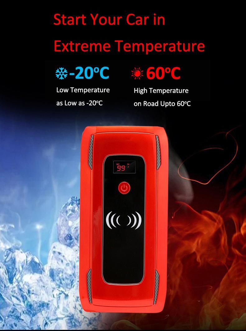 800A Peak Current Portable Lithium Vehicle Battery Pack Jump Start Box Car Jump Starter
