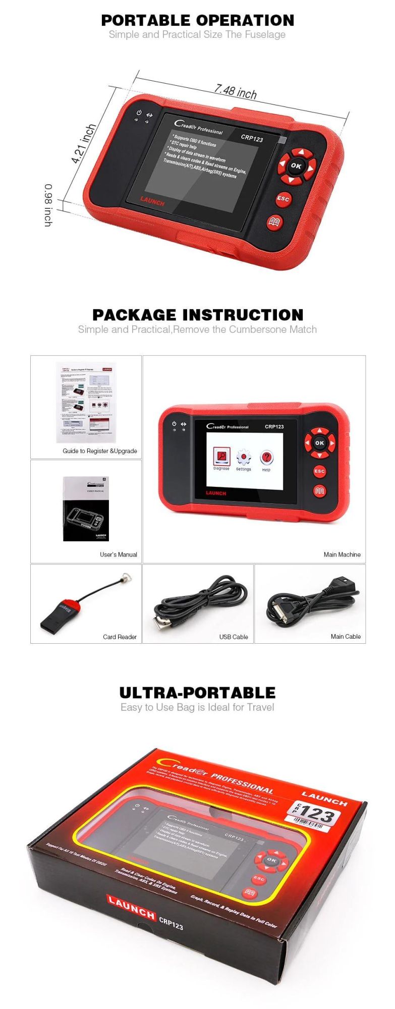 Original Launch Crp123 Update Online Engine Code Scanner