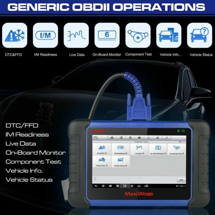Autel Im508 Full System Diagnostics Scanner with Powerful Combination of Key Programming Advanced Maintenance Services for All Cars Smart Model IMMO, OE-Level