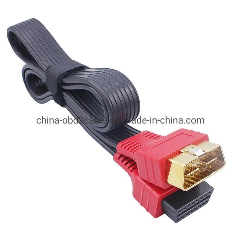 Factory Directly Supply Flat OBD Male to OBD Female Cables J1962 OBD2 Cable for Car Scanner Tool