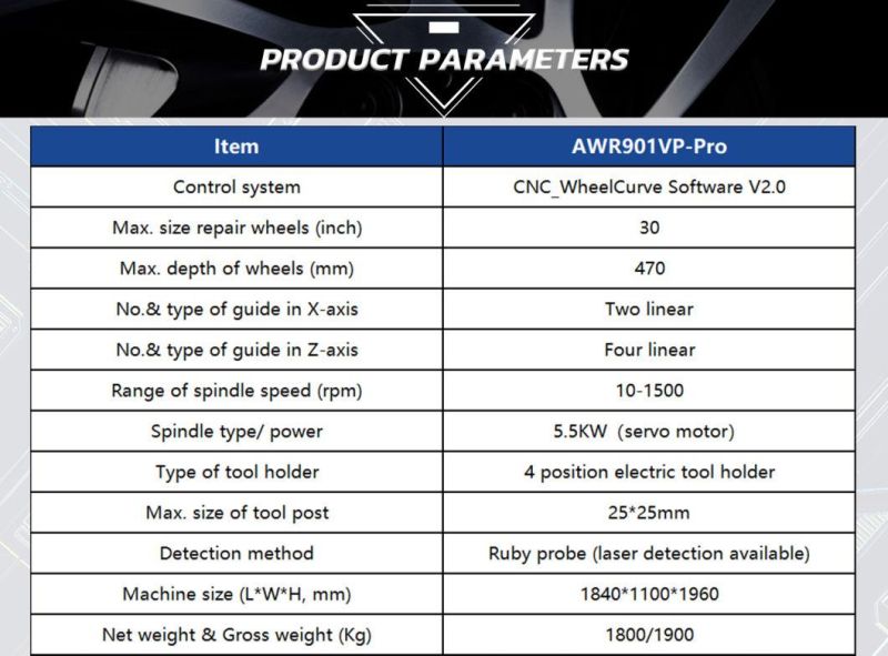 Mag Wheel Rim Polishing Alloy Wheel Repair Lathe Awr901vp-PRO