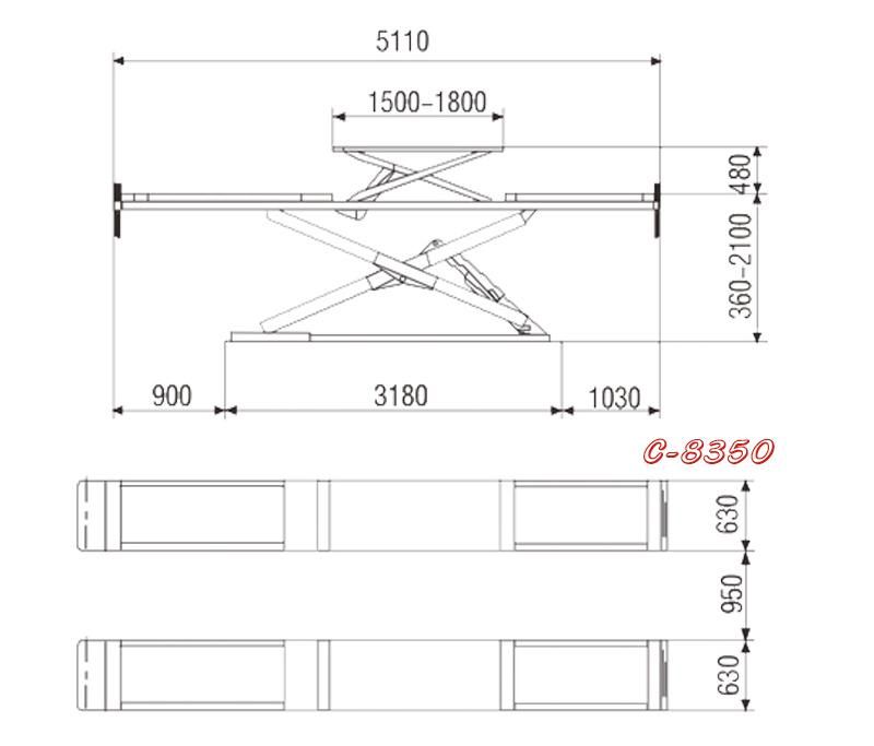 Vico 5t Heavy Duty Scissor Lift Alignment Hoist Garage Equipment