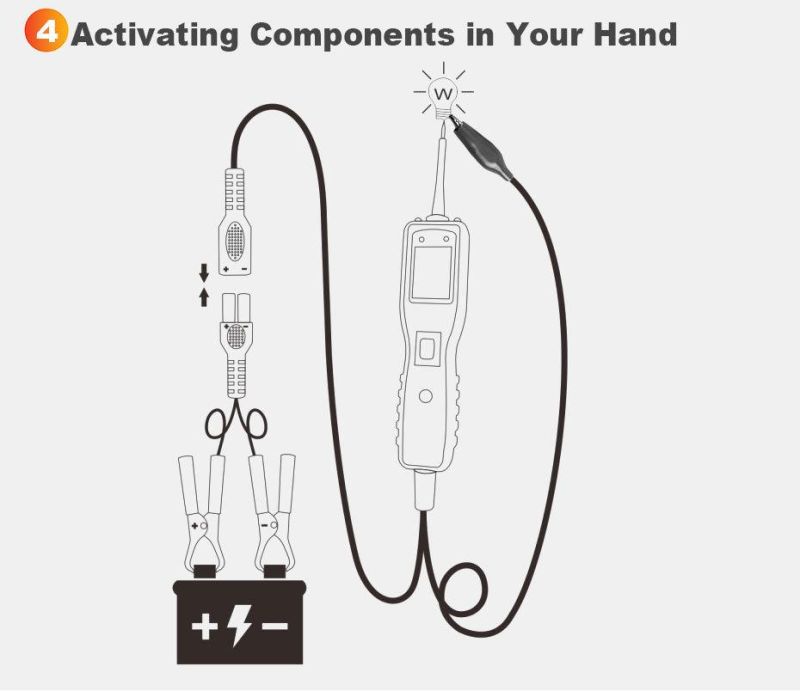 Ancel Pb100 Car Battery Tester Diagnostic Tool 12V24V Power Probe Circuit Tester Electrical Integrated Power Automotive Scanner