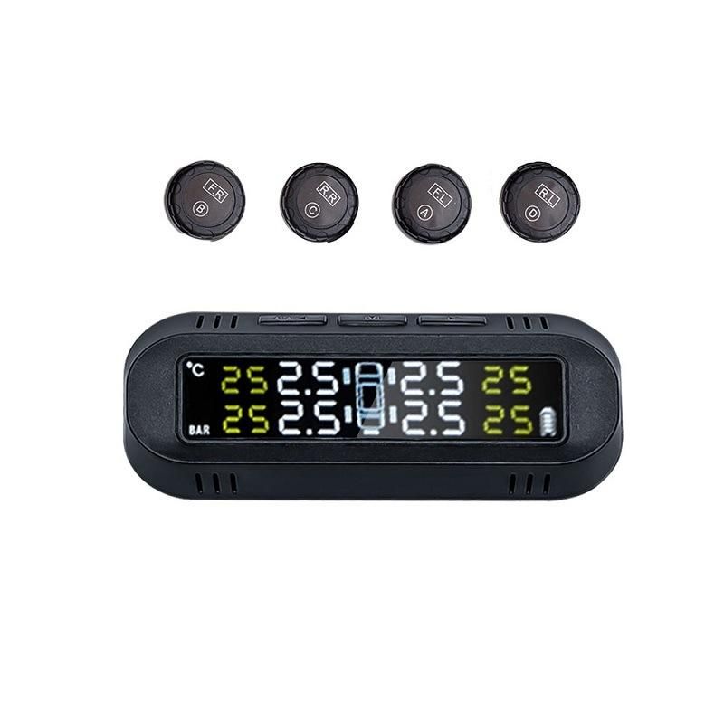 Solar-Powered Tire Pressure Monitoring System TPMS with 4 External Senors