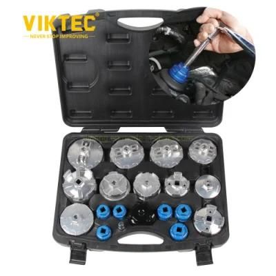 Viktec Universal 19PC Cup Type Adjustable Oil Filter Wrench for Toyota, Honda, Mitsubishi, Subaru, Mazda, Isuzu (VT13484)