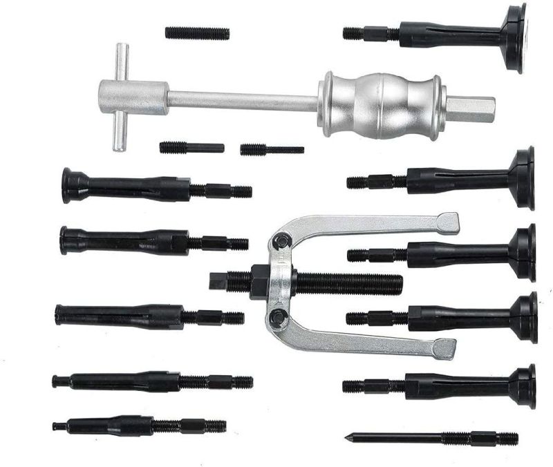 Viktec 16PCS Slide Hammer Tool Kit Blind Inner Bearing Puller Hole Remover Extractor Set