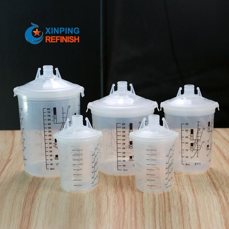 Paint Spray Gun Cup Paint Mixing Cup Disposable Paint Cup Spray Gun Pot with Inner Cup and Lids