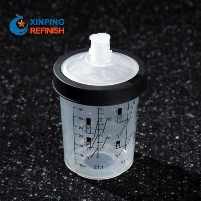 Paint Spray Gun System Plastic Mixing Cup with Liners Lids and Sealing Plugs for Spray Gun