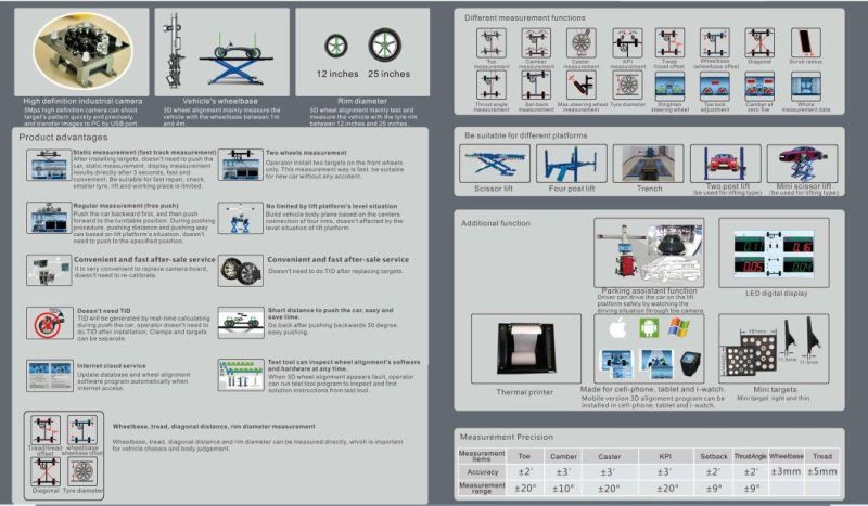 Best Garage Equipments Car 3D 4 Wheel Aligner