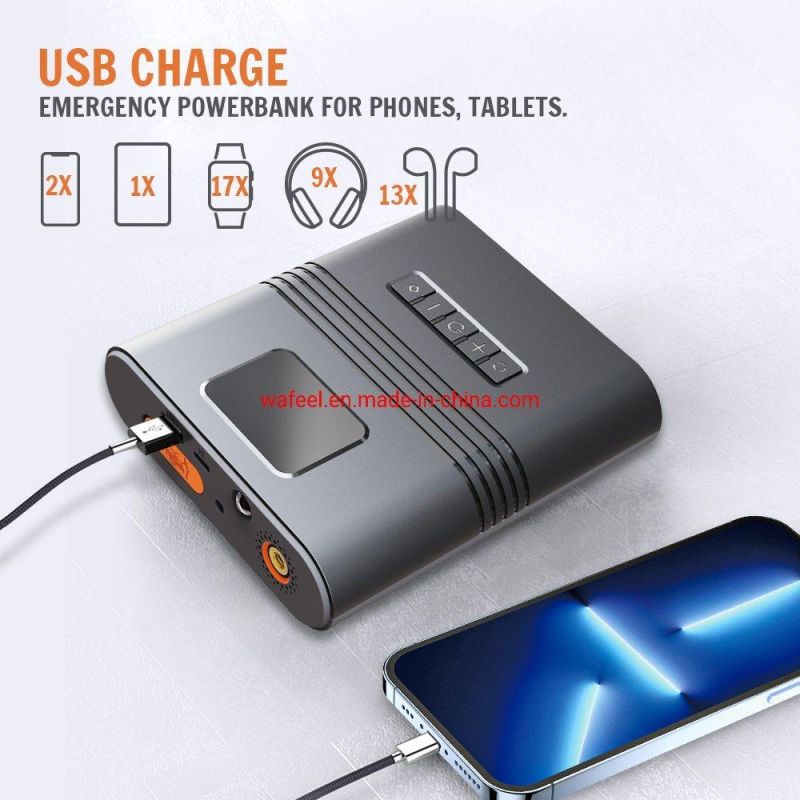 Emergency Car Jump Starter Night Lighting Sos Mobile Power Bank Function Car Tire Inflator Motorbike Ball Air Pump