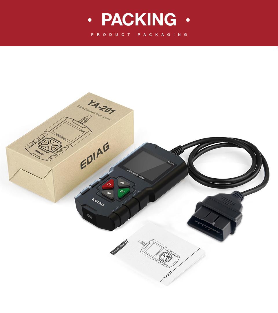 2.4 Inch Screen Code Reader Ediag Ya-201 Full Obdii Functions