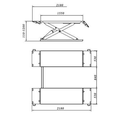 CE Certified, Movable, Suitable for Home Garage Hydraulic, Scissor Type, Car Lift for Sell