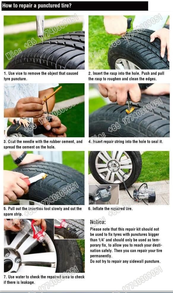 Bicycle Tubeless Tyre Repair Tools Vehicle Wheel Tire Puncture Mending Set