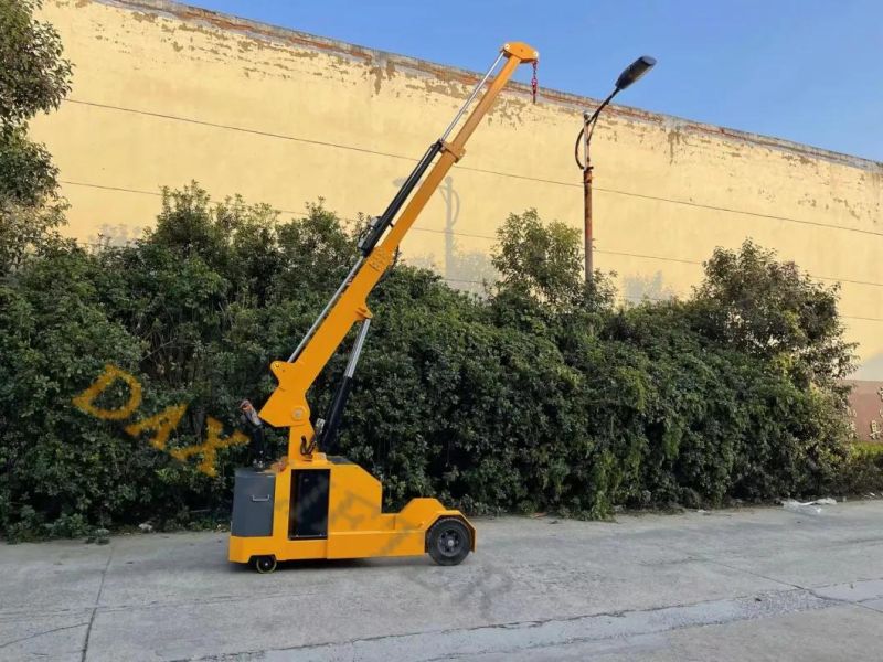 Warehouse Use Adjustable Boom Battery Powered 1000kg Capacity Hydraulic Crane